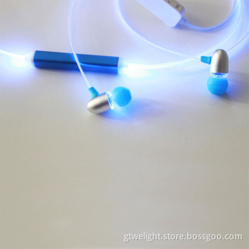 Blue Hight Bright LED Lighting Earphone with USB